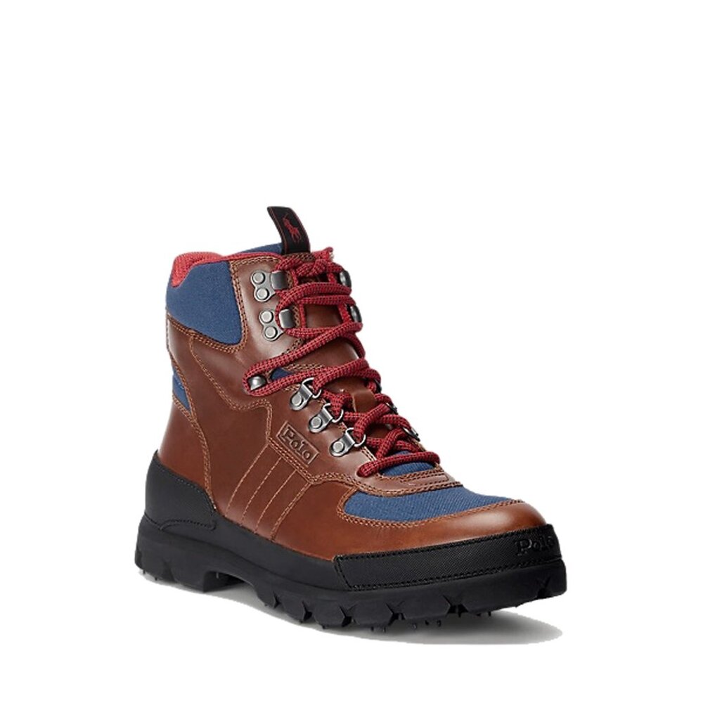 NEW! $198 Polo Ralph Lauren Oslo Tactical Boots! 8.5 Brown & Navy Blue